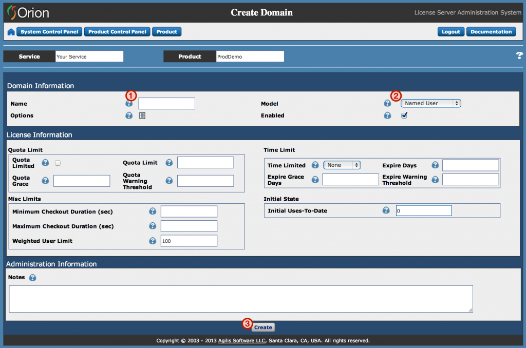 Create Domain