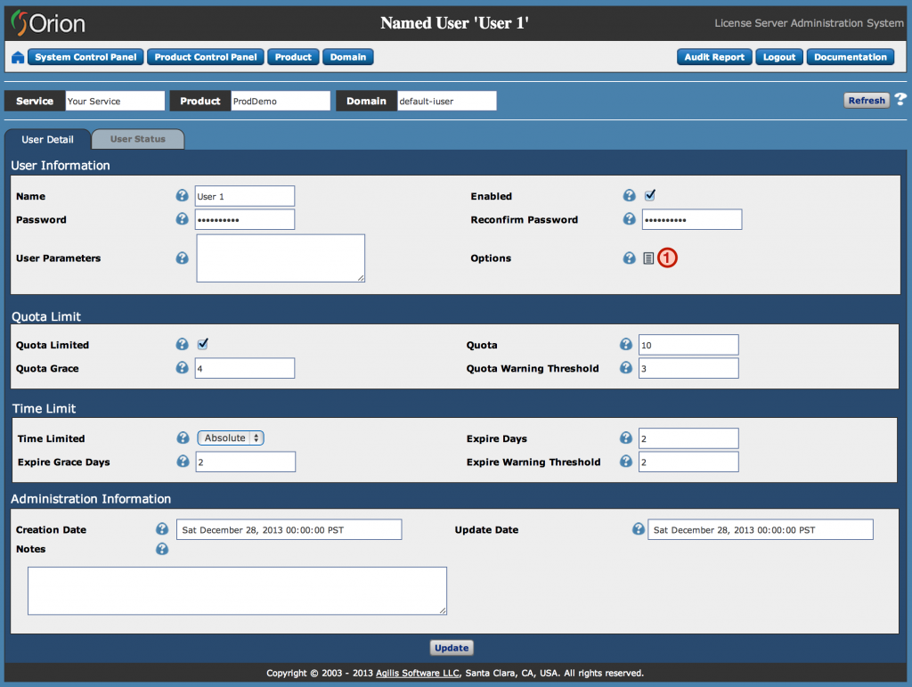 User Detail 1